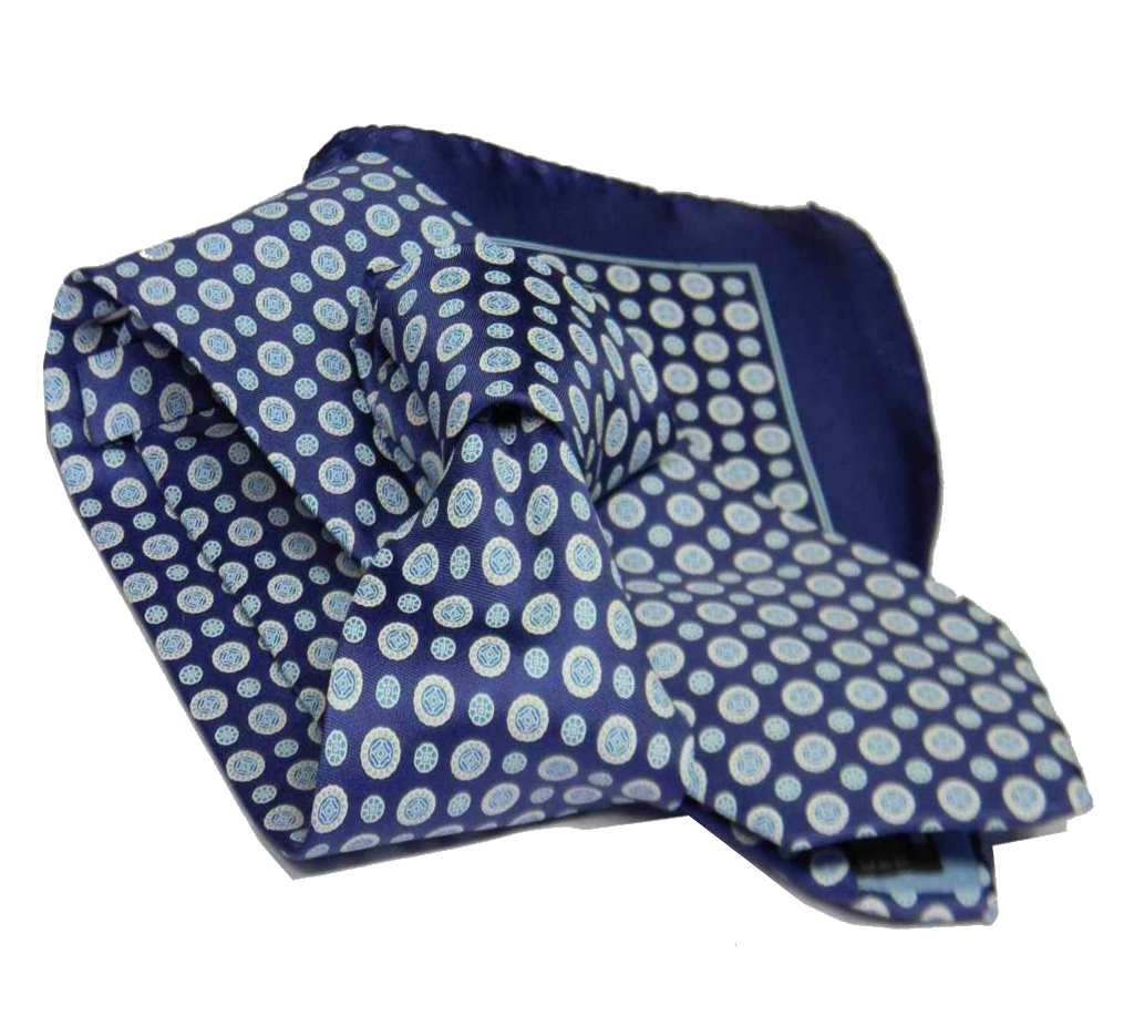 Cromoncent Set Completo Uomo: Camicia Maniche Lunghe, Cravatta E Fazzoletto Abbinati, Azzurro, Taglia Large