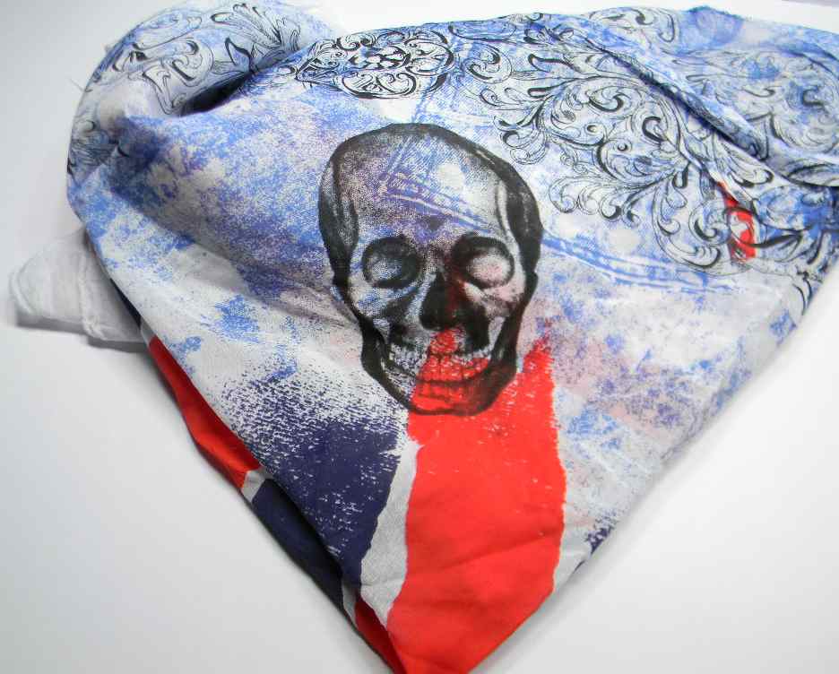 Foulard kefia sciarpa teschi e bandiera inglese skull sciarpe