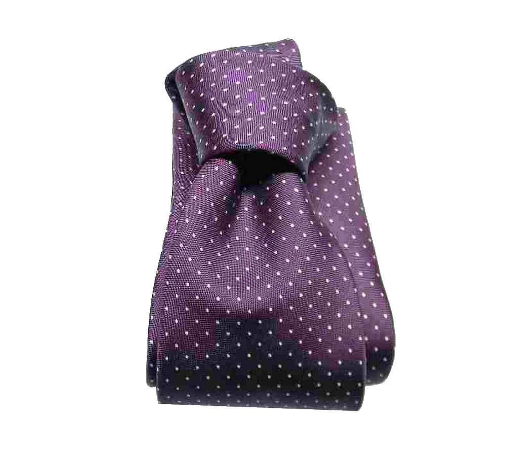 Lorenzo Cana Cravatta In Seta Pura – Melanzana Con Pois Bianchi, 100% Seta, Modello 84466