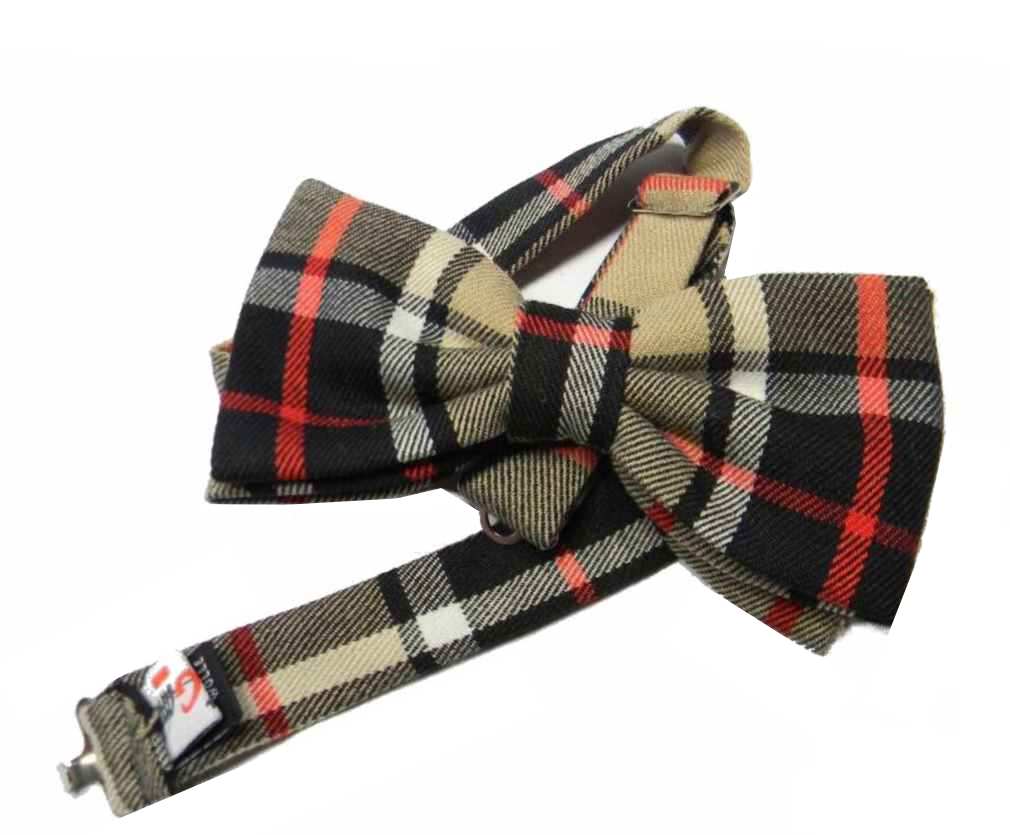 Papillon di lana giallo wool a quadri cravatta a farfalla tartan scozia m italy