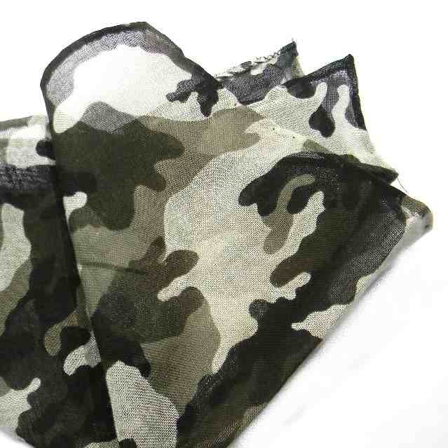 FAZZOLETTO DA TASCHINO CAMOUFLAGE FANTASIA MIMETICA BEIGE VERDE FANGO CELESTE - Picture 7 of 8