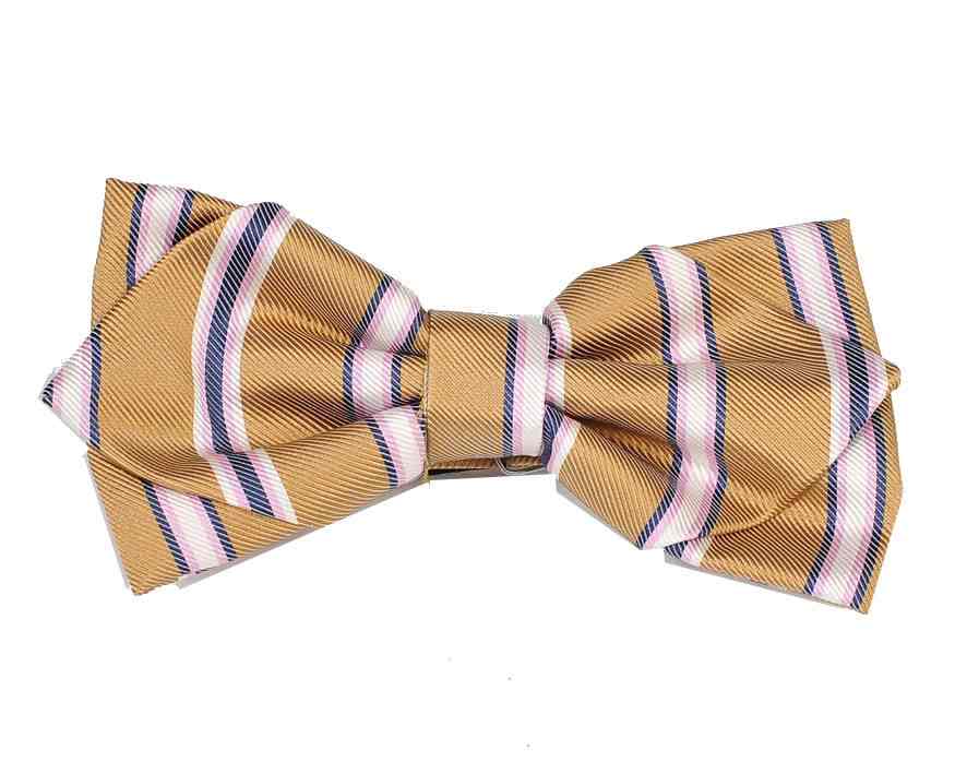 Novita papillon uomo con punte striped tips bow-tie cravatta farfalla farfallino - Picture 11 of 14