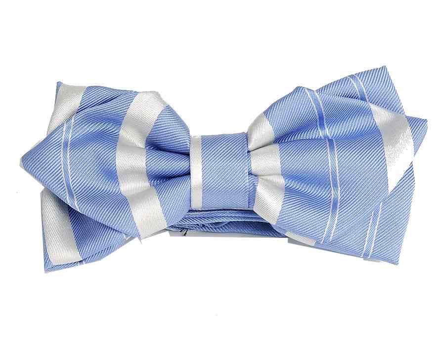 Novita papillon uomo con punte striped tips bow-tie cravatta farfalla farfallino - Picture 10 of 14