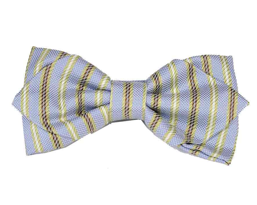 Novita papillon uomo con punte striped tips bow-tie cravatta farfalla farfallino - Picture 8 of 14