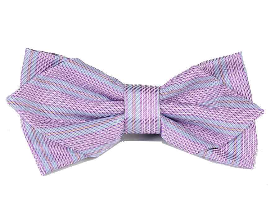 Novita papillon uomo con punte striped tips bow-tie cravatta farfalla farfallino - Picture 9 of 14
