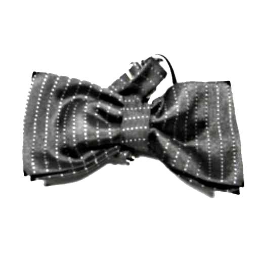 PAPILLON SETA NERO POIS BIANCO CRAVATTA FARFALLA UOMO PUNTI BIANCHI MADE ITALY - Picture 2 of 5