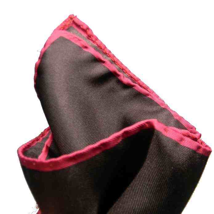 NUOVO FAZZOLETTO DA TASCHINO SETA MARRONE CON BORDI IN CONTRASTO bordo FINE VARI - Imagen 8 de 9