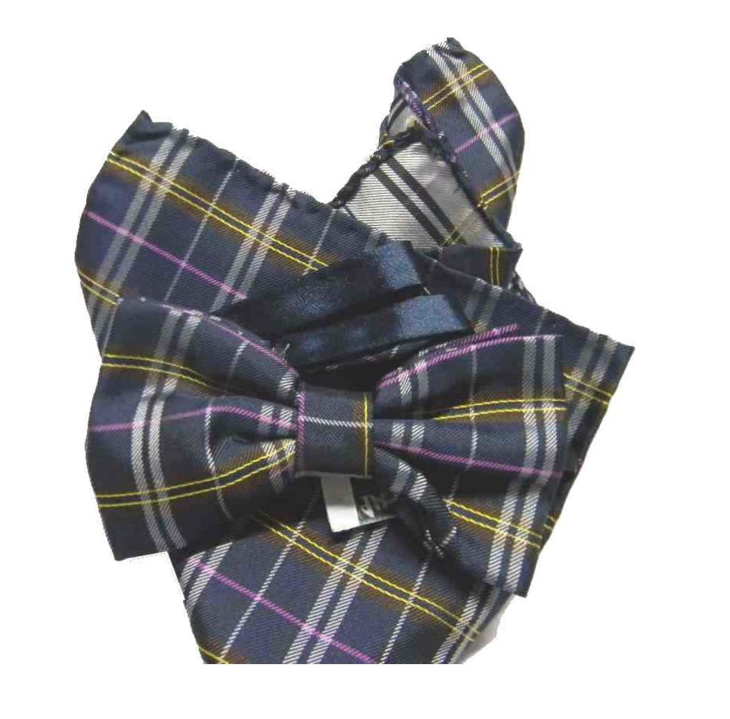 Kombiniert Krawatte zu Butterfly Papillon Blau Seide Und Clutchbag Check Grau - Bild 7 von 8