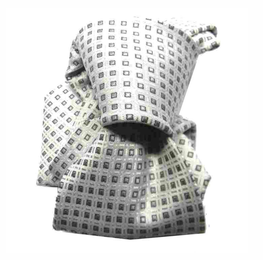 Cravatta cerimonia grigio grigia grigi Cravatte Bianche Bianca perlata necktie - Picture 11 of 13