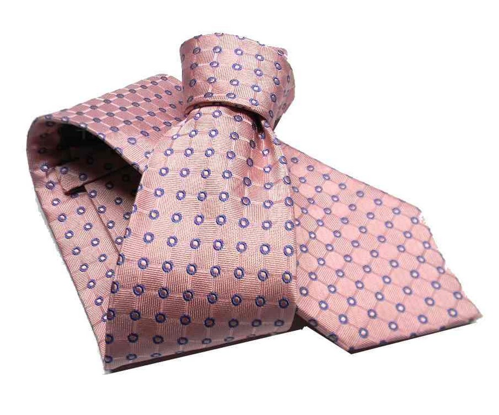 Herren Seidenkrawatte rosa lila Microdesigns verschiedene Kreise Kastanien Top Class - Bild 12 von 15