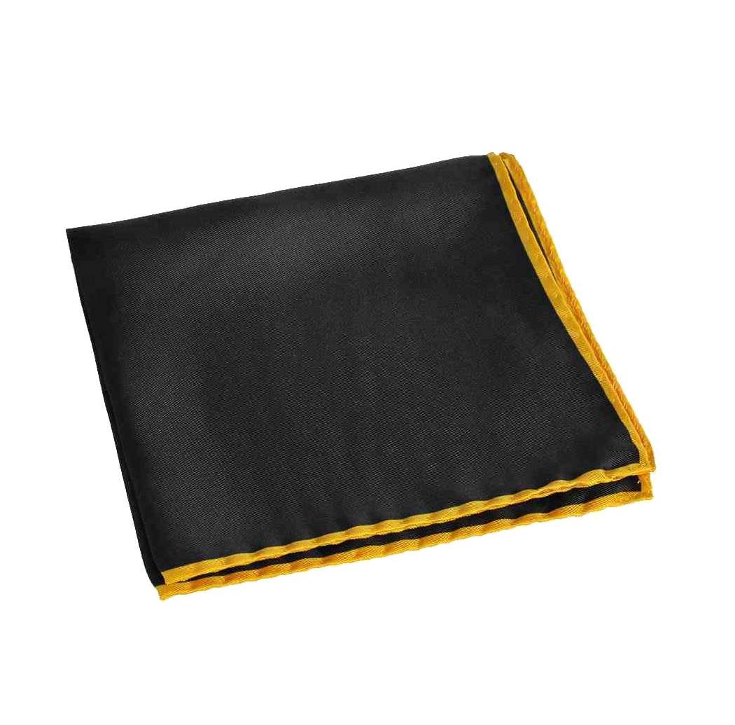 PAPILLON UOMO GIALLO OCRA COMPLETO POCHETTE DI SETA CON BORDI CONTRASTO GIALLI - Imagen 4 de 7
