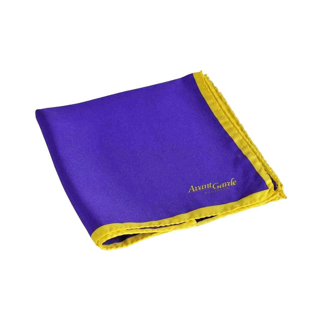 PAPILLON UOMO GIALLO OCRA COMPLETO POCHETTE DI SETA CON BORDI CONTRASTO GIALLI - Imagen 6 de 7