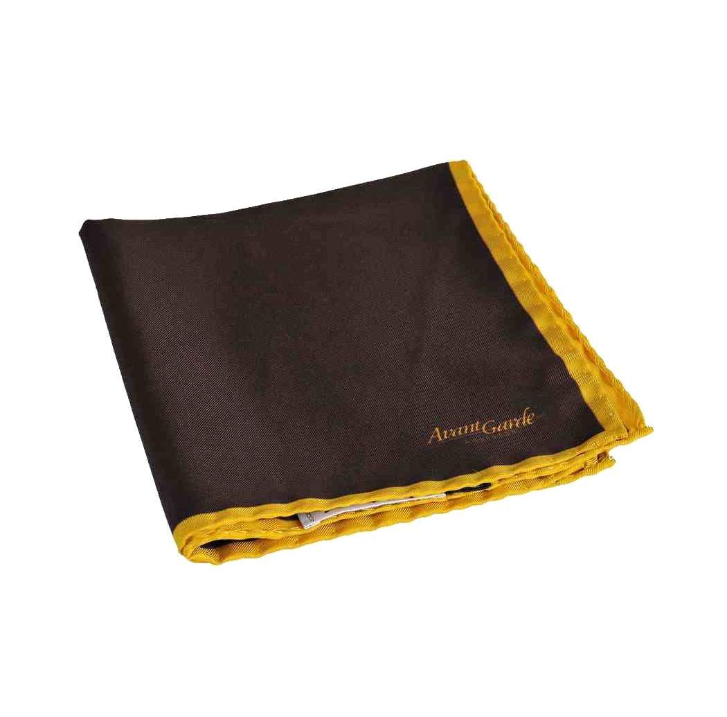 PAPILLON UOMO GIALLO OCRA COMPLETO POCHETTE DI SETA CON BORDI CONTRASTO GIALLI - Imagen 7 de 7