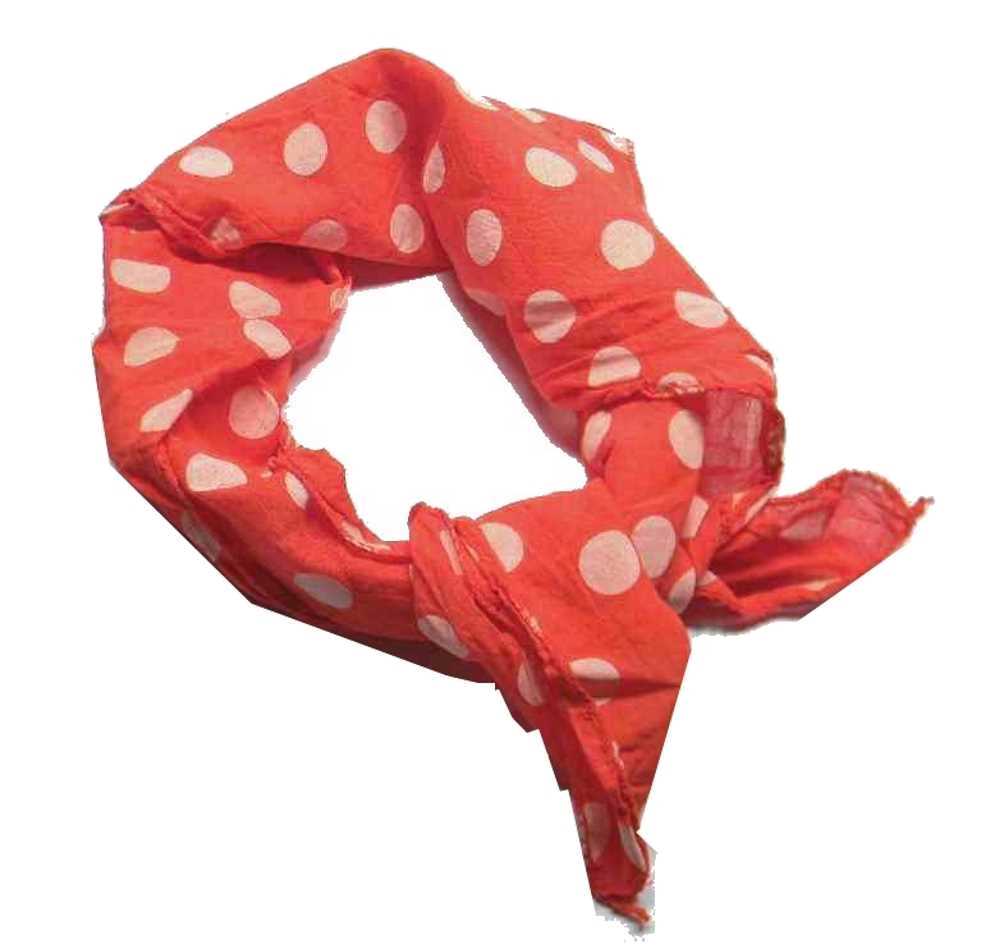 Fazzoletto da Collo Donna a Pois Rosso Blu FOULARD Bandanna a Pallini Bianchi - Foto 10 di 10