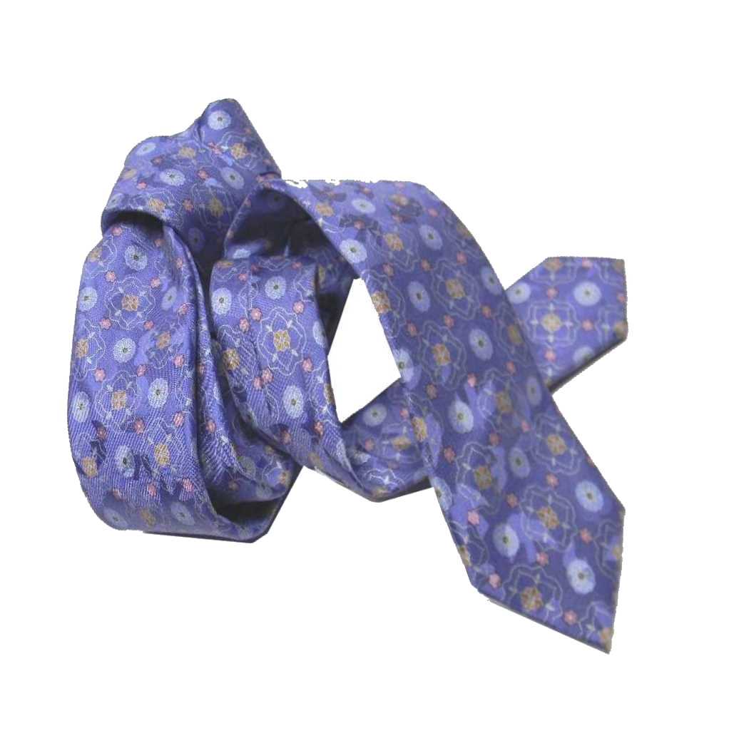 CRAVATTA STRETTA azzurra di seta stampata SKINNY TIE 5cm SILK celeste slim size - Picture 2 of 2