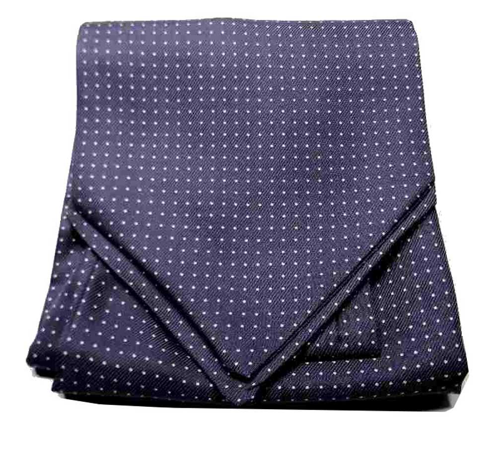 Ascot Homme à Pois Bleu Blanc en Soie Cashe Avec Made IN Italy Haut Class - Picture 11 of 11
