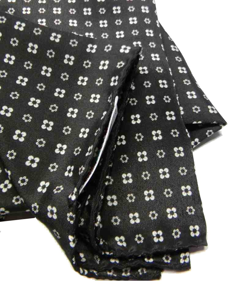 Foulard uomo di seta fazzoletto da collo nero bianco cashe col black and white - Imagen 8 de 8