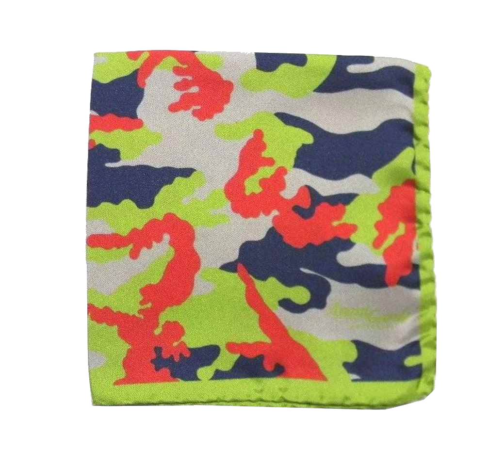 POCHETTE DA TASCHINO UOMO CAMOUFLAGE SETA MADE ITALY FAZZOLETTO FANTASY MIMETICA - Bild 8 von 31