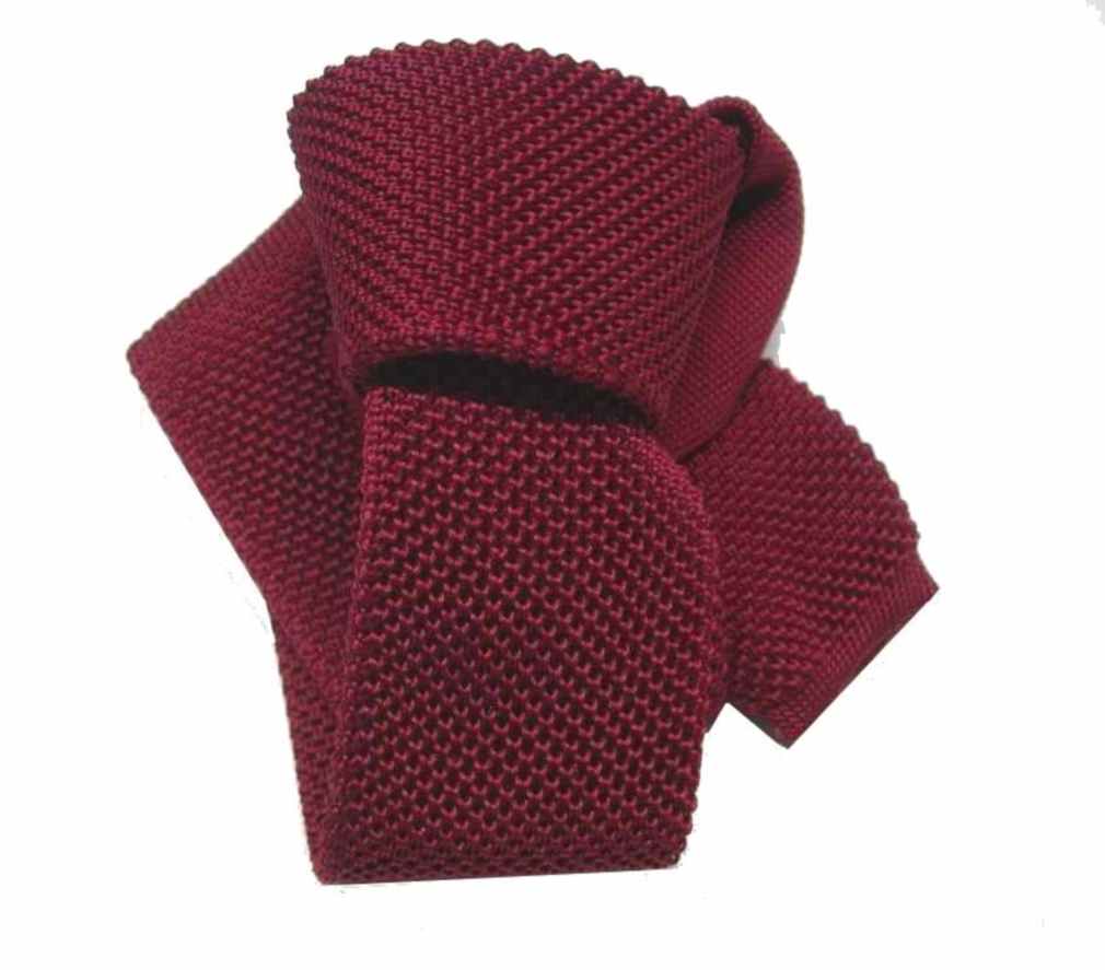 Cravatta in maglia slim tinta unita in vari colori nera verde blu rossa gialla - Imagen 10 de 25