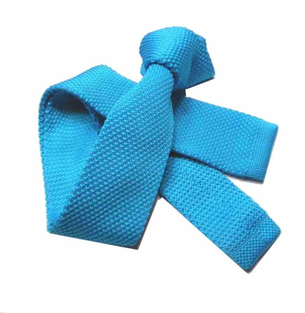 Cravatta in maglia slim tinta unita in vari colori nera verde blu rossa gialla - Imagen 12 de 25