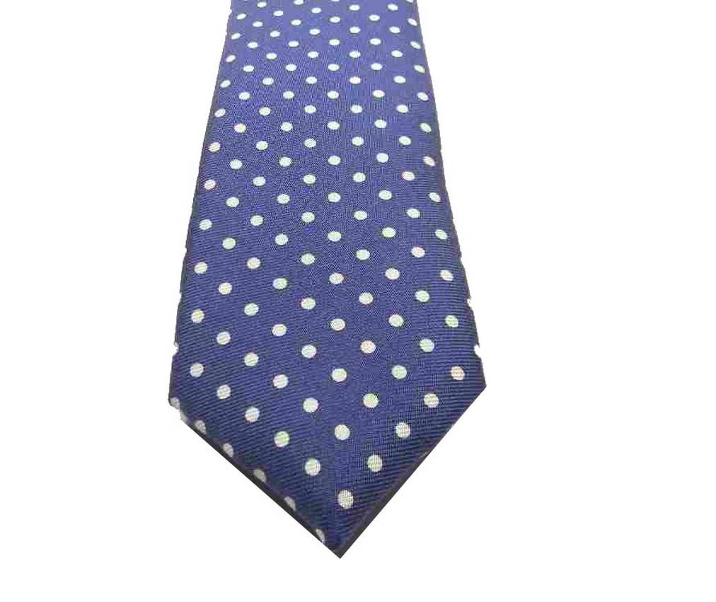 Cravatta blu navy a pois bianchi cravatte a pallini seta varie blu marino bianco - Foto 9 di 9