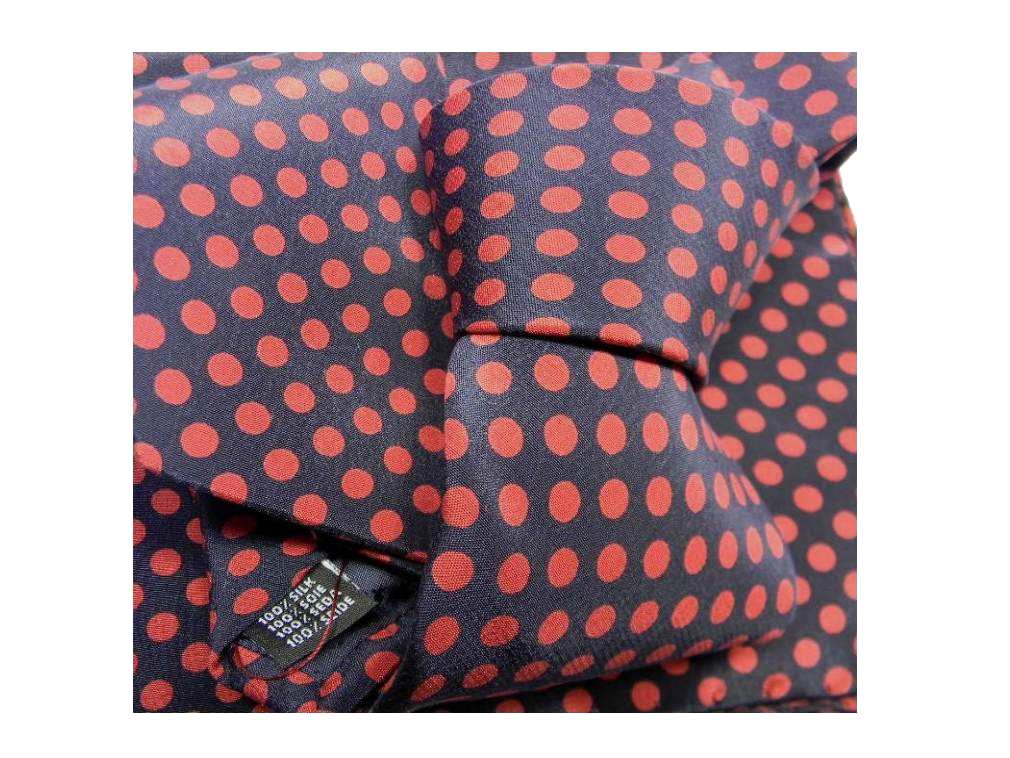 COMPLETO UOMO blu CRAVATTA a pois 8 SETA STAMPATA e POCHETTE DA TASCHINO M ITALY - Imagen 2 de 2