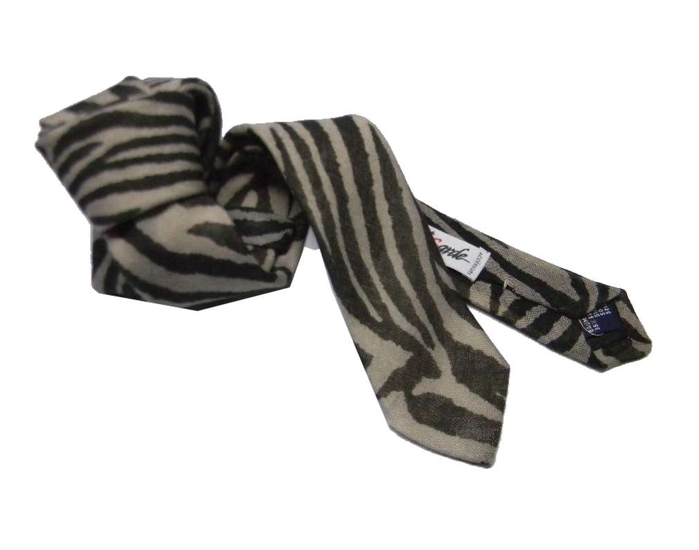 CRAVATTA UOMO ZEBRATA SETA VISC STILE SAFARI NOVITA CRAVATTE SLIM ANIMAL FANTASY - Picture 4 of 10