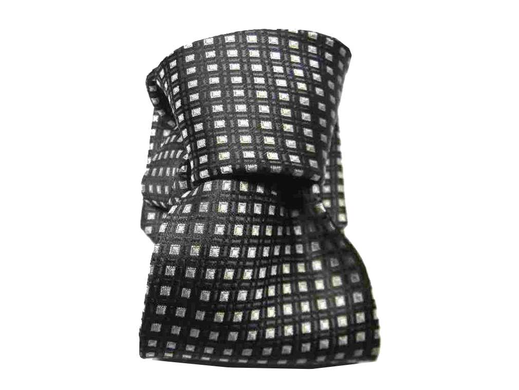 CRAVATTA uomo necktie nera bianca microdisegni CRAVATTE bianco nero CERIMO Italy - Imagen 2 de 5