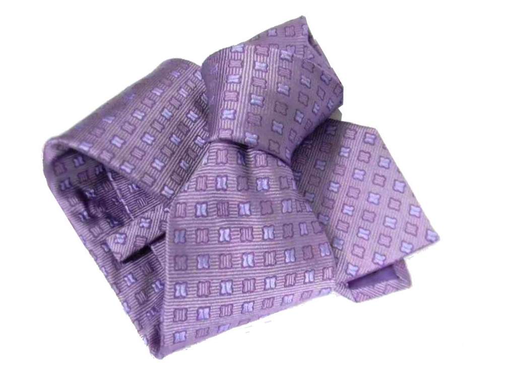 CRAVATTA uomo lilla rosato fiorellini azzurri cravatte di seta elega rosa antico - Imagen 2 de 2