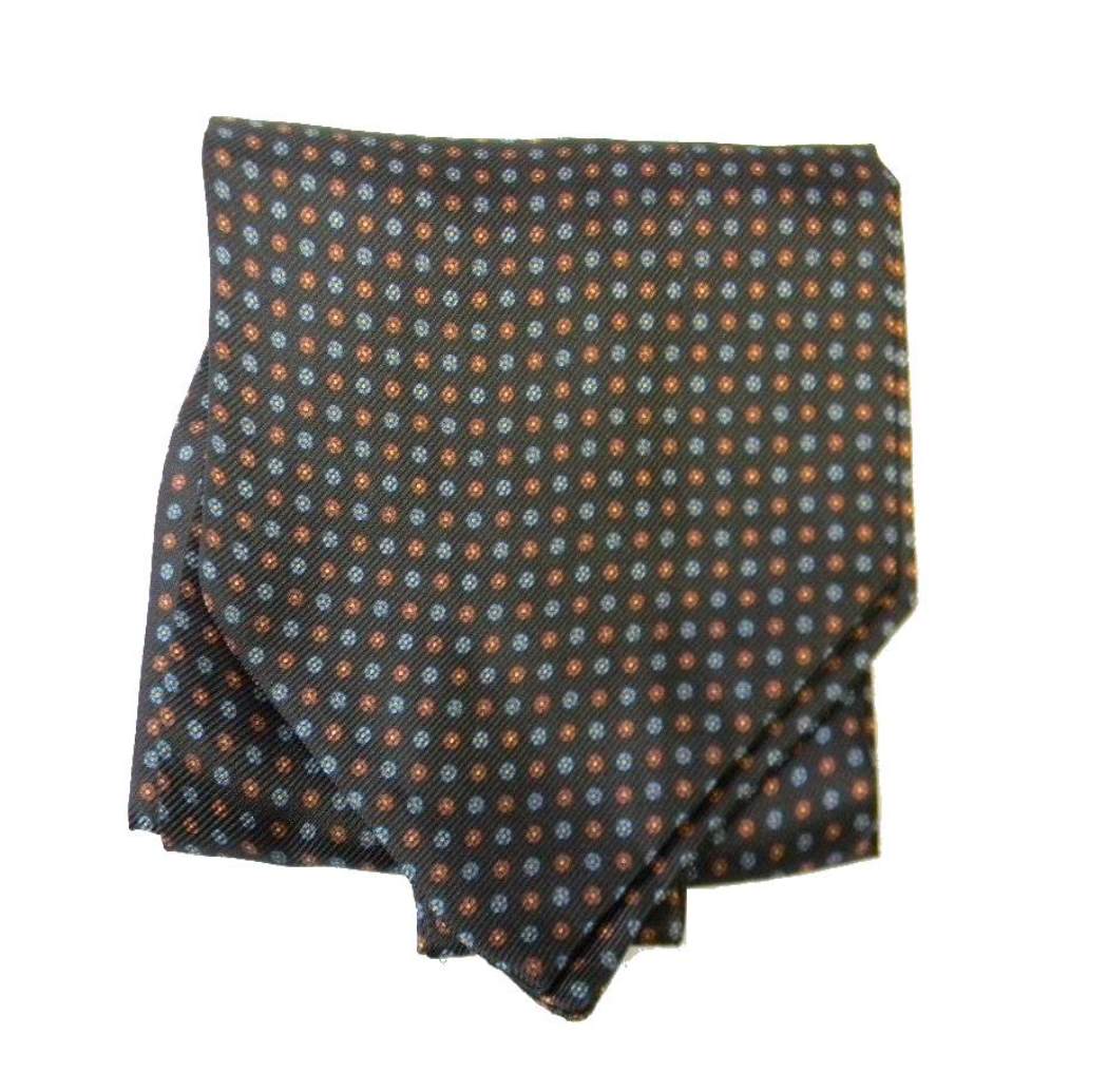 FOULARD UOMO di seta ASCOT NERO vari fanta microdisegno anche completo pochette - Imagen 8 de 11