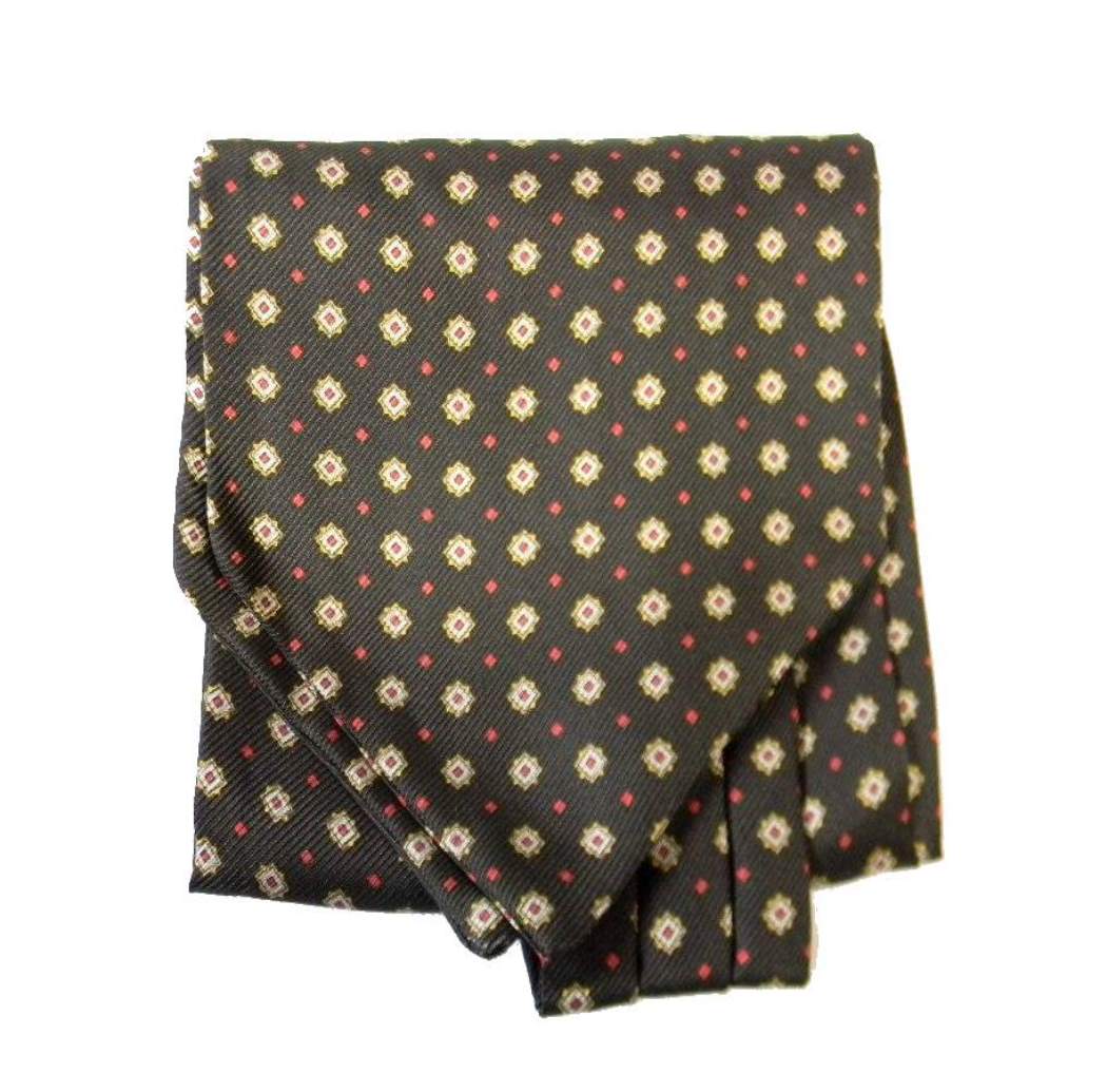 FOULARD UOMO di seta ASCOT NERO vari fanta microdisegno anche completo pochette - Imagen 9 de 11