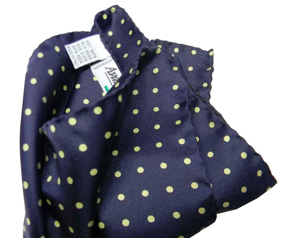 POCHETTE uomo SETA blu a POIS bianco rosso giallo Fazzoletto da taschino  GIACCA | eBay