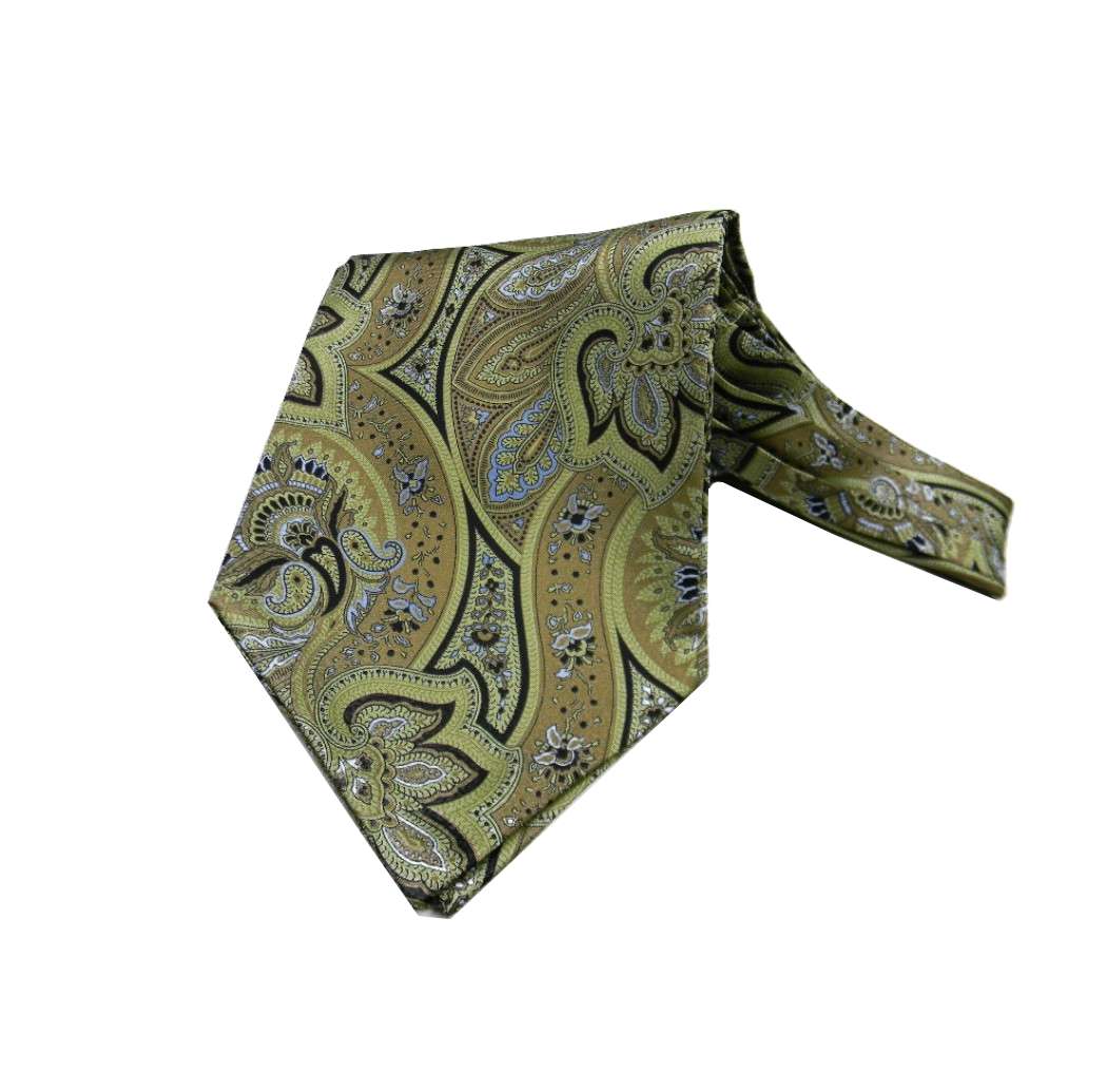 Foulard Homme Soie Imprimée Motifs Paisley Cachemire Ascot en Cashe Avec Italy - Imagen 12 de 14
