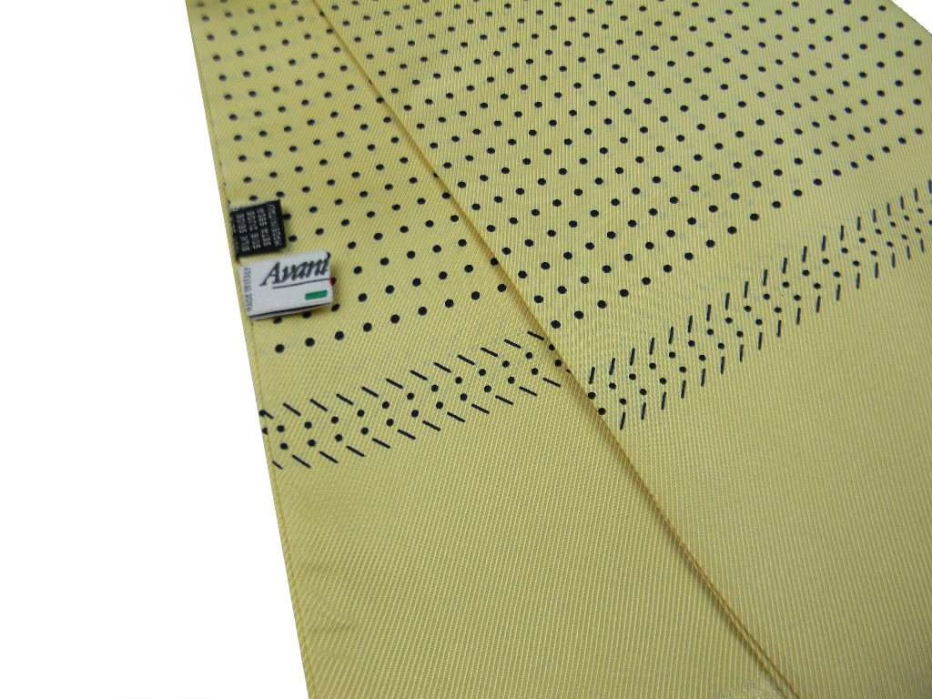 Sciarpa seta uomo tubolare gialla paglia a pois neri sciarpe eleganti made italy - Picture 7 of 7