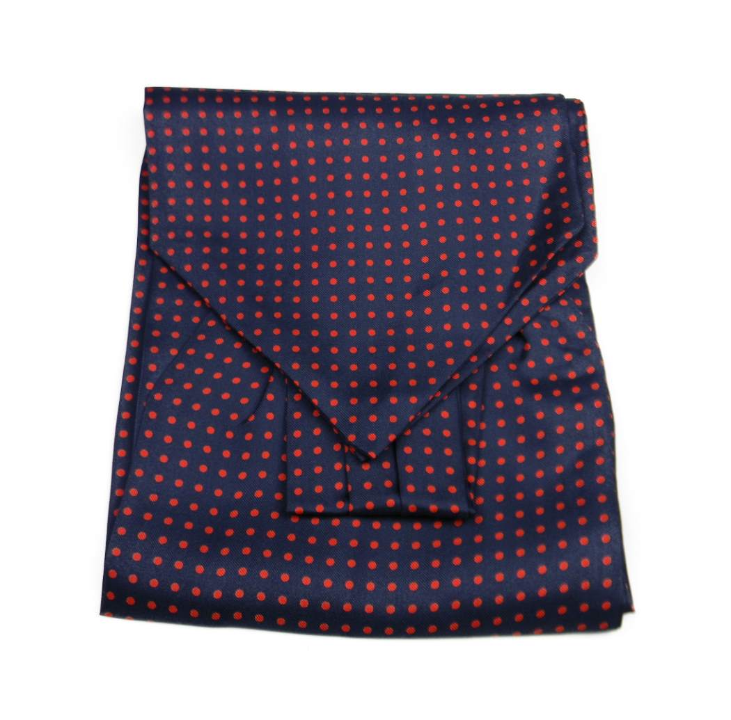 Ascot Homme Foulard En Soie Imprimé Silk Cashe Col À Pois Blancs Variés - Imagen 11 de 16