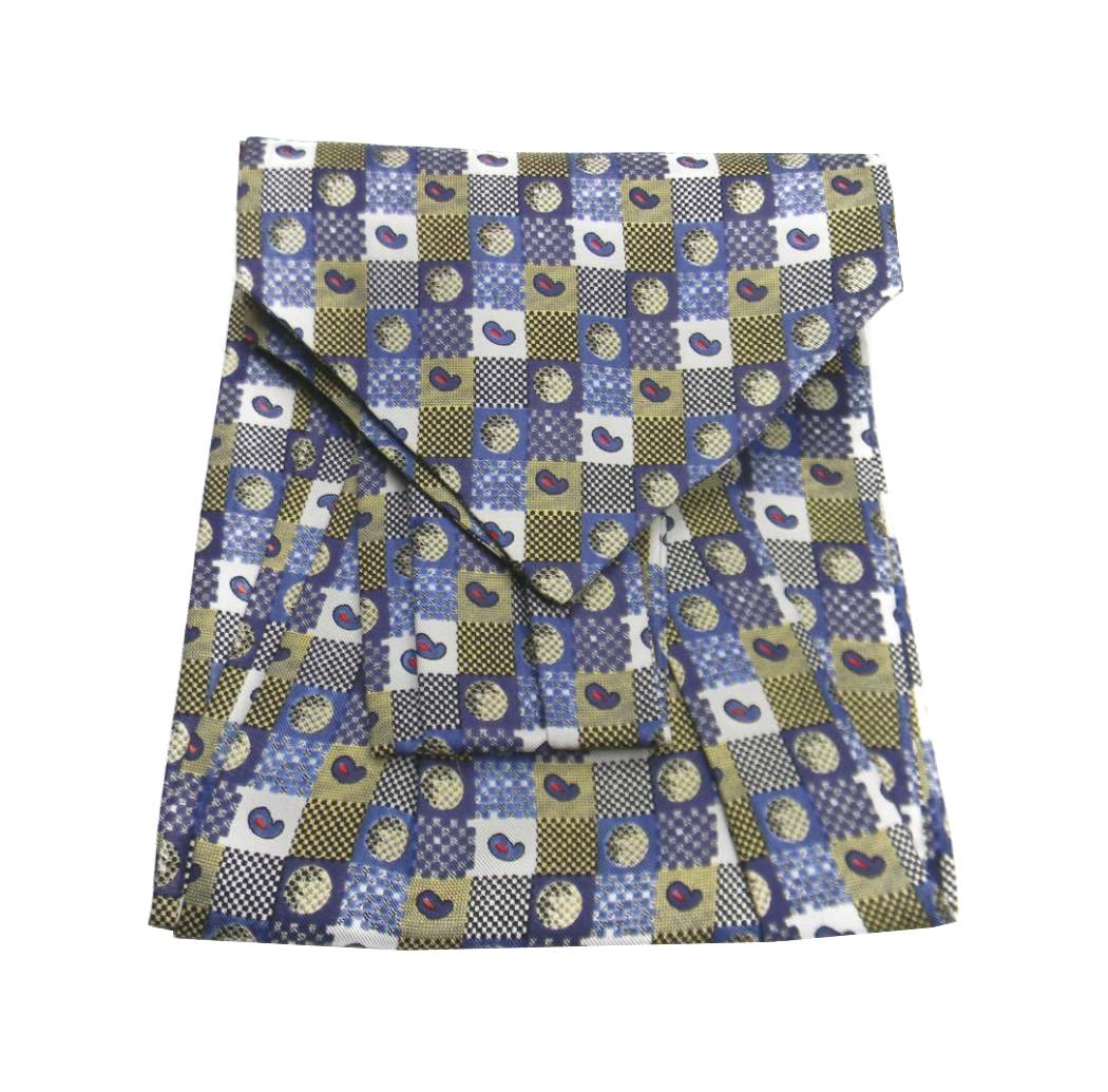 ASCOT UOMO FOULARD SETA STAMPATA HERR SILK CASHCOL M ITALY BLU ORO M ITALY - Foto 3 di 3