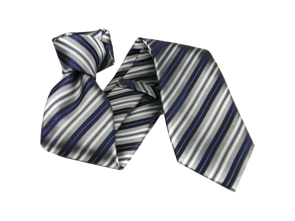 CRAVATTA elegante UOMO A RIGHE SETA SILK grigio necktie striped cerimonia ITALY - Imagen 11 de 13