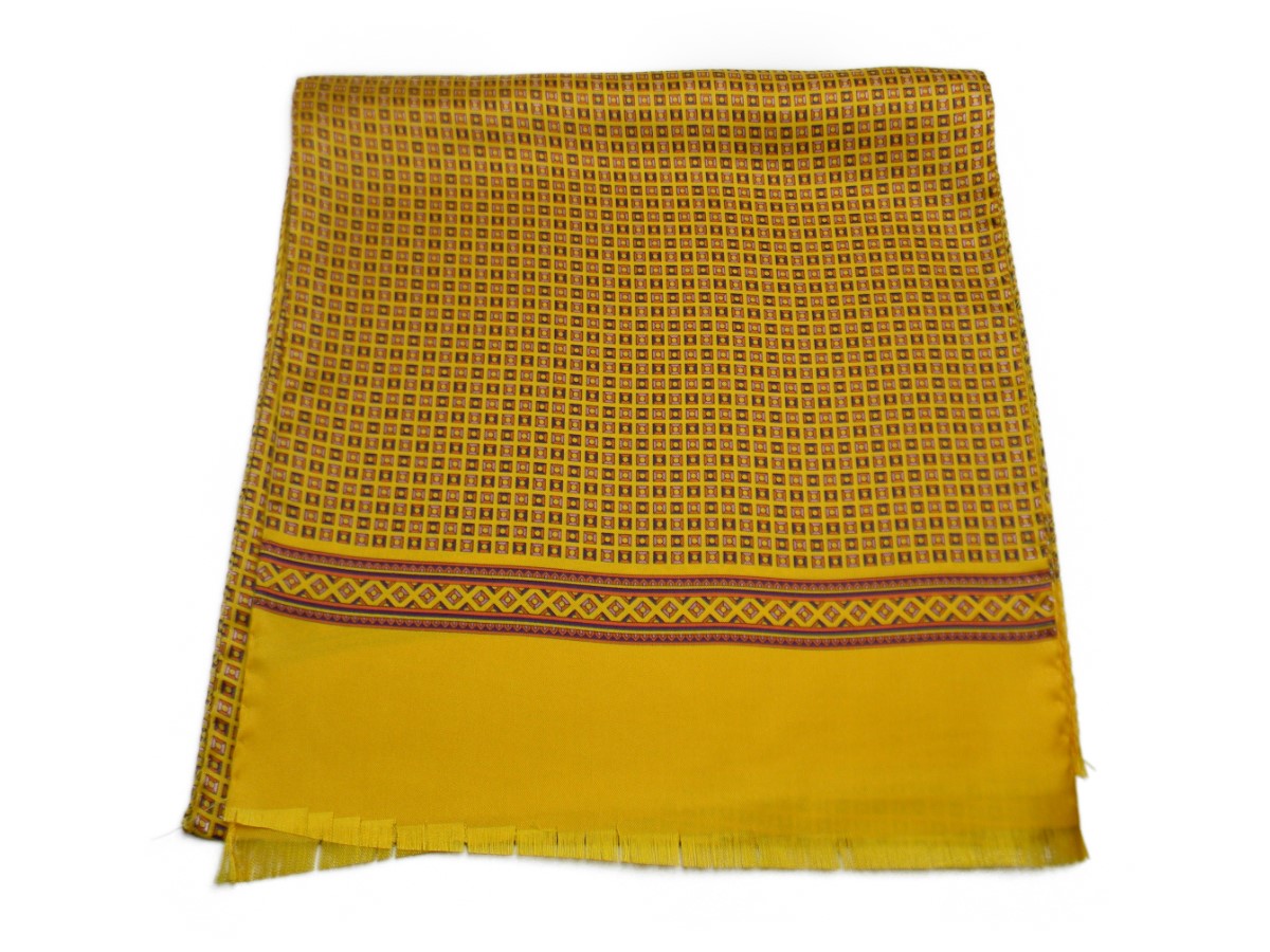 SCIARPA SETA uomo GIALLA MAN silk scarf DISEGNI CLASSICI OFFERTA DA NEGOZIO SPEC - Foto 11 di 13