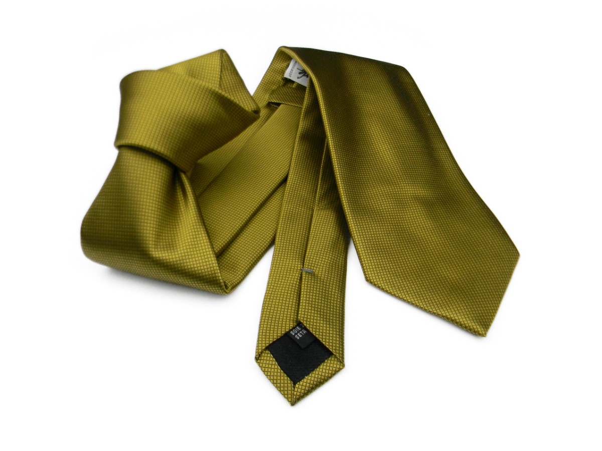 CRAVATTA gialla CRAVATTINO SETA tinta unita gialli oro Yellow Gold Skinny Tie - Foto 5 di 5