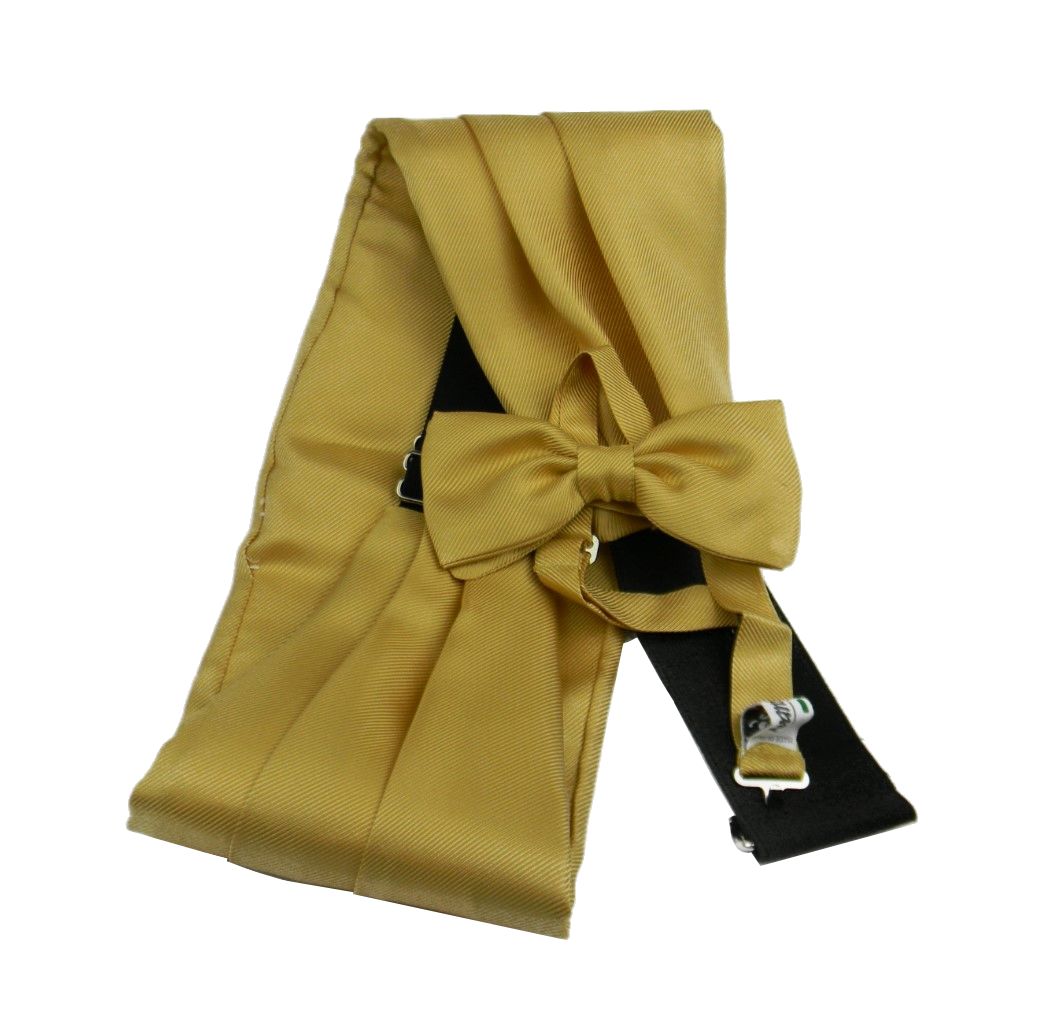 Fascia da smoking seta uomo oro con o senza papillon sposo made in italy  fibia | eBay