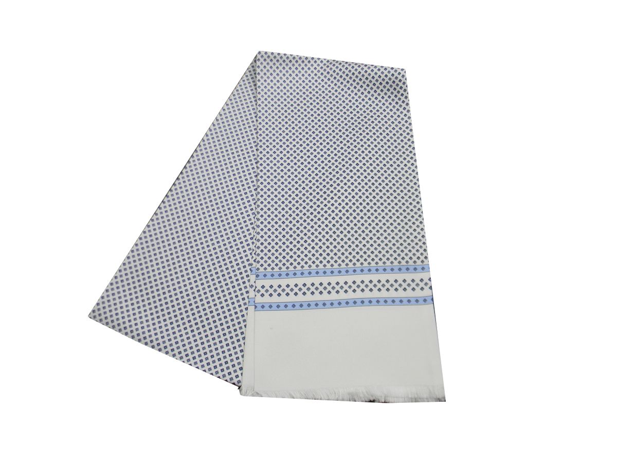 SCIARPA SETA bianca CON DISEGNI grigio azzurri TUBOLARE 15 18 140 made ITALY - Imagen 11 de 11