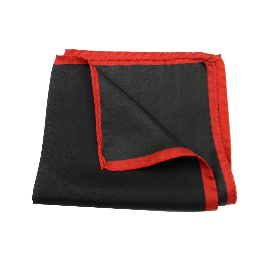 Pochette in seta da uomo fazzoletto da taschino nero moro con bordi multicolor - Imagen 13 de 16