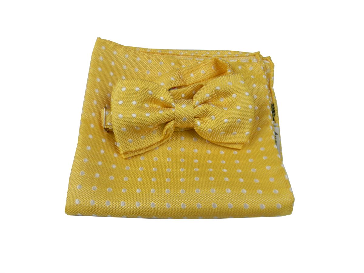 Papillon uomo a pois completo fazzoletto di seta top quality tutti i colori - Imagen 11 de 12