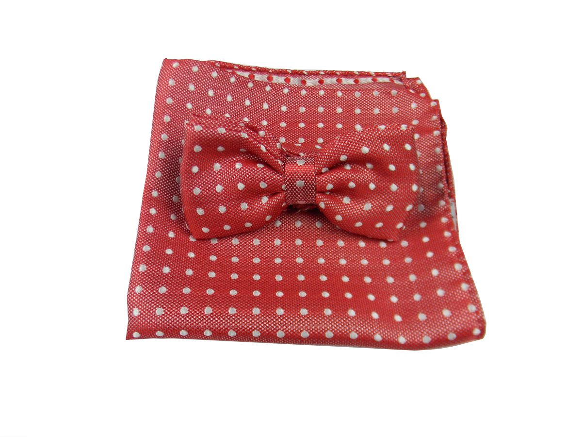 Papillon uomo a pois completo fazzoletto di seta top quality tutti i colori - Imagen 8 de 12
