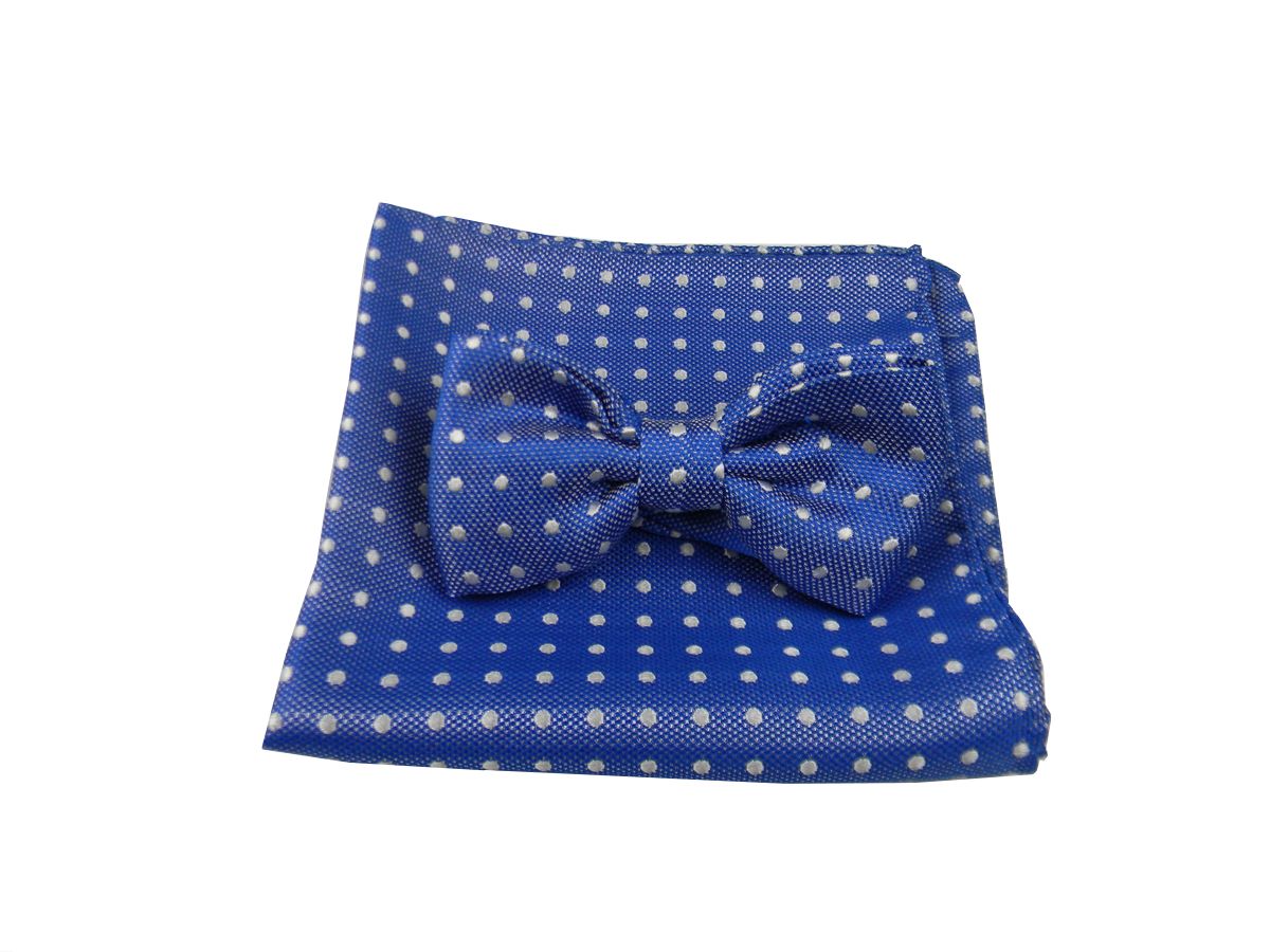 Papillon uomo a pois completo fazzoletto di seta top quality tutti i colori - Imagen 9 de 12