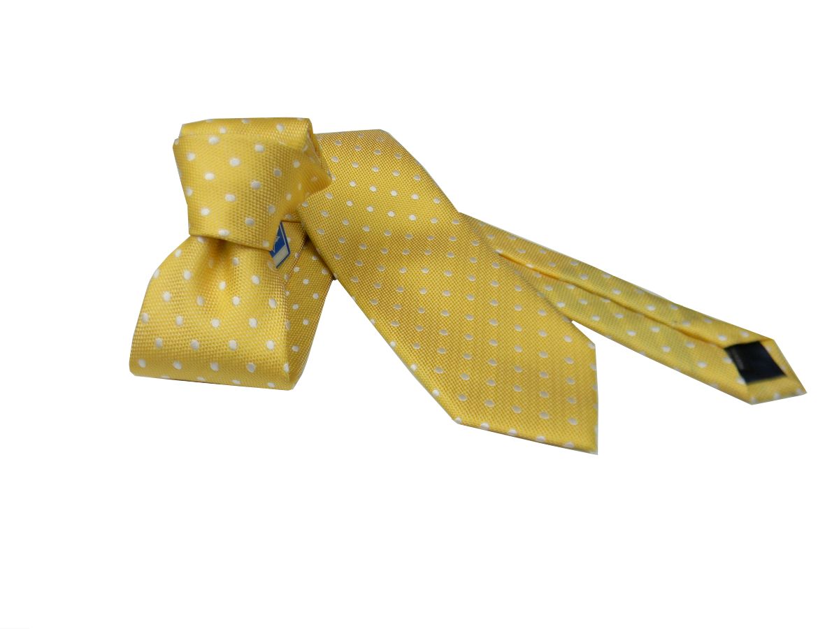 Elegante Herren Krawatte Gepunktet Zeremonie Neuheit Seide Made in Italy Slim - Bild 8 von 8