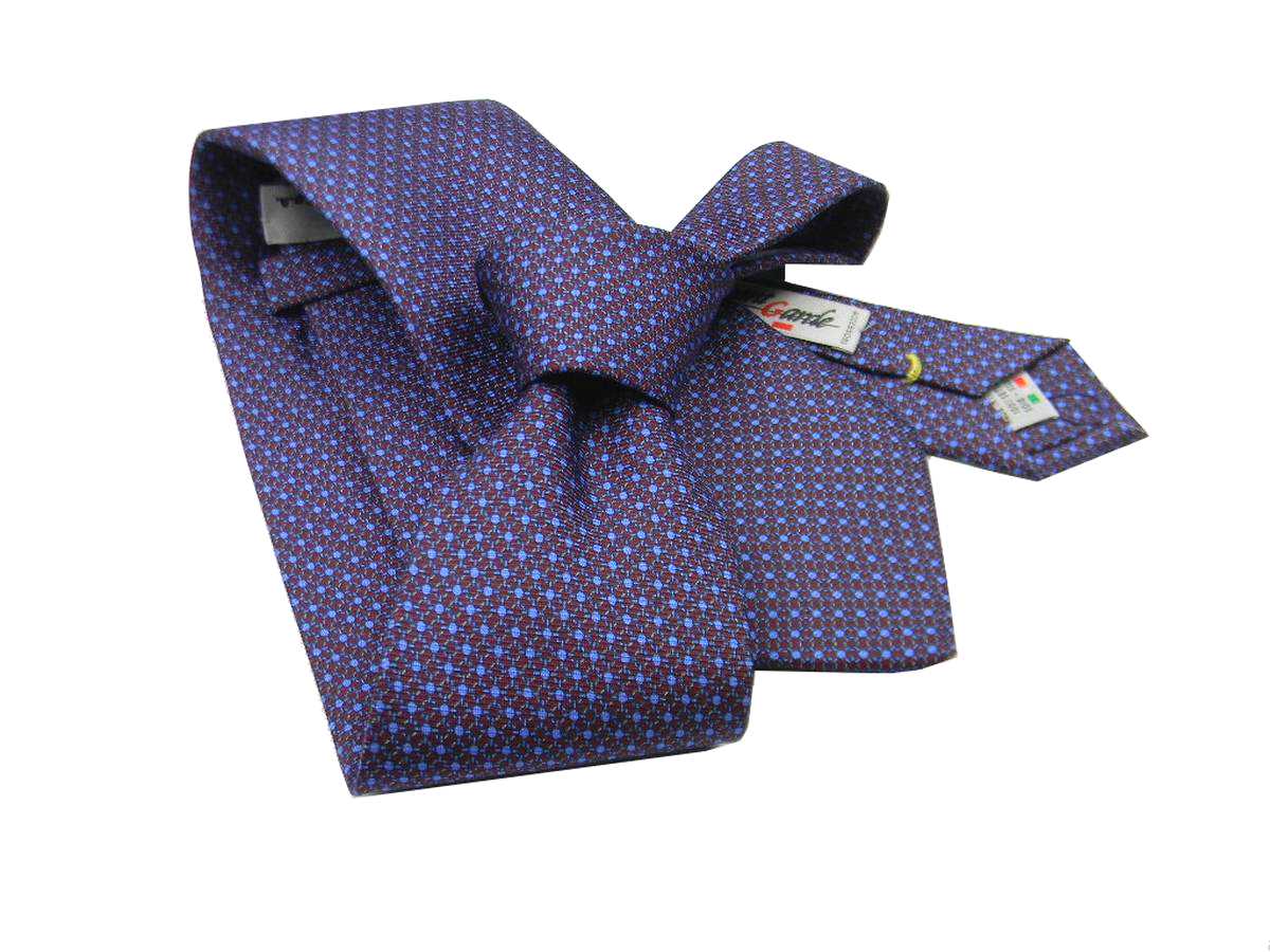 CRAVATTA SETA STAMPATA BORDEAUX CRAVATTE SILK TIE DIS CLASSICO MADE IN ITALY - Picture 3 of 3