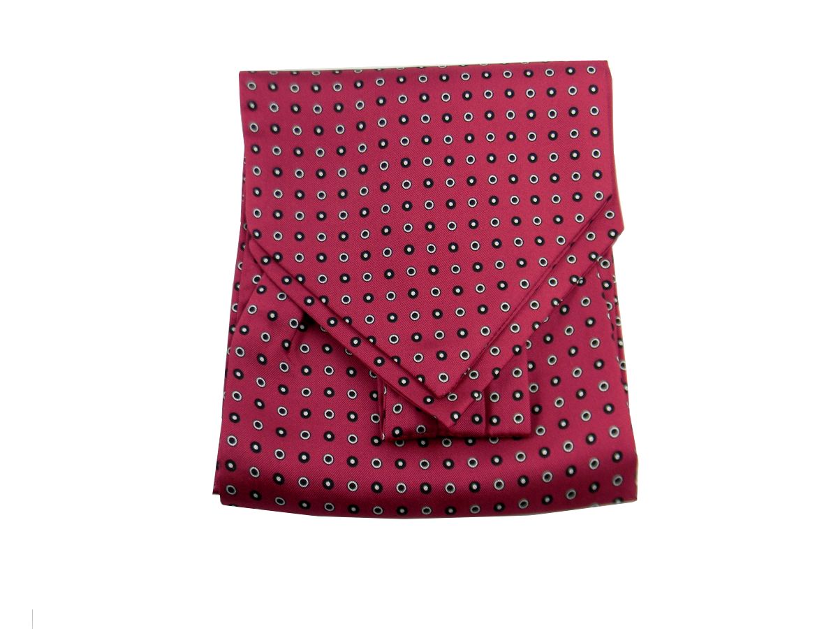 Ascot di seta stampata made in italy rosso bordeaux e vino splendidi cashe col - Imagen 16 de 16