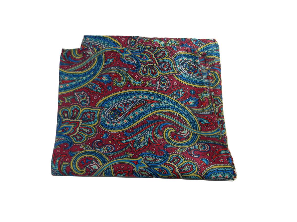 FAZZOLETTO DA TASCHINO UOMO POCHETTE UOMO HANDKERCHIEF STAMPA CASHMERE PAISLEY - Picture 15 of 17