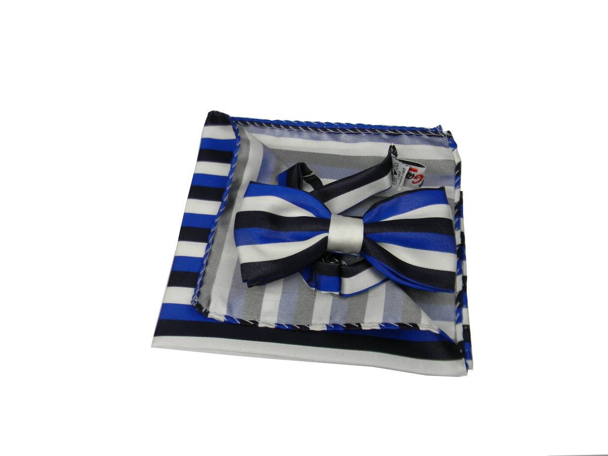 Elegante abbinata seta classe cravatta a farfalla annodata pochette e papillon - Imagen 4 de 4